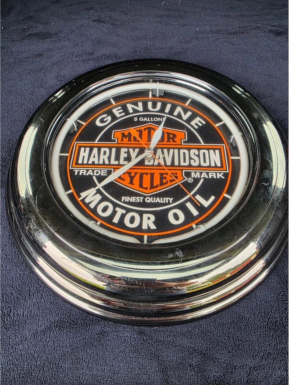 Harley Davidson Genuine Motor Oil Neon Wall Clock